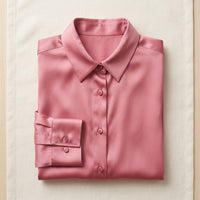 Chemisier en soie de mûrier 93% manches longues femme - coloris Rose | StudioSoie