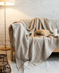 Покрывало для дивана из 100% льна — естественная элегантность