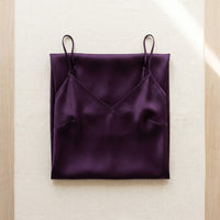 Robe Mi-Longue en Soie de Mûrier 21 Momme — Col V Coupe Biais 14 Coloris Femme - coloris violet-fonce | StudioSoie