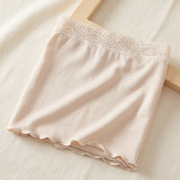 Jupon en Soie Mélangée — Fond de Jupe Bord Dentelle Femme - coloris nude | StudioSoie
