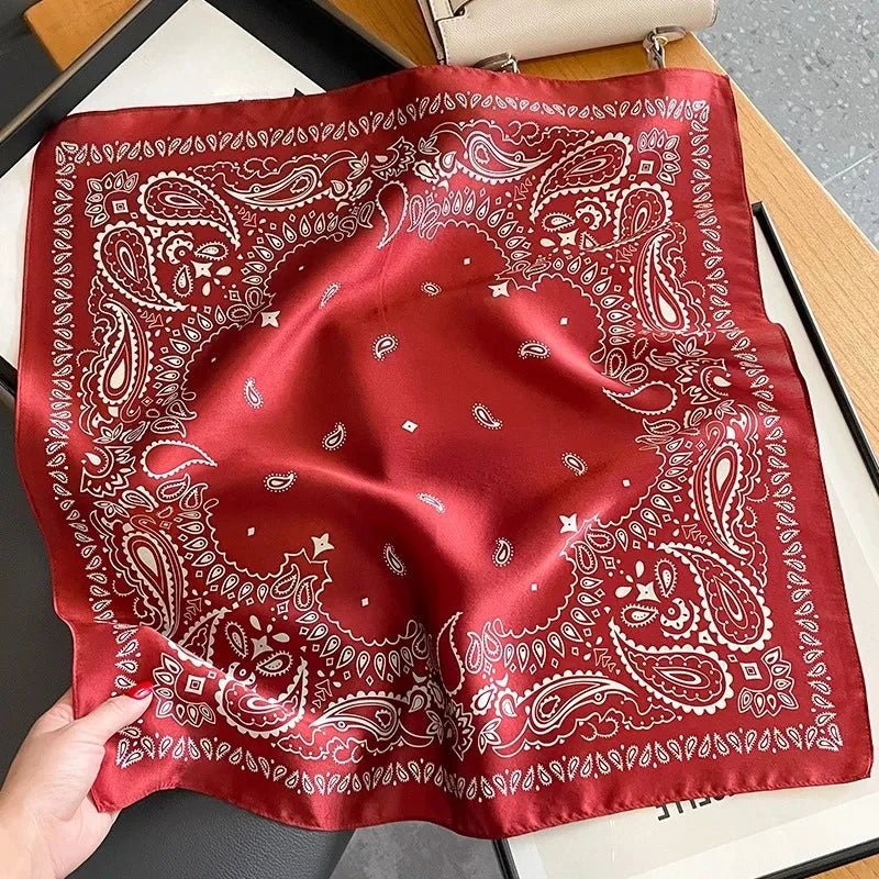Nature Silk Neck Scarves Lady Foulard Lovely Strawberry Print 100% Real Silk Square Scarf for Women Bag Ribbon Hairband Kerchief - StudioSoie