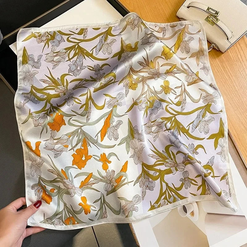 Nature Silk Neck Scarves Lady Foulard Lovely Strawberry Print 100% Real Silk Square Scarf for Women Bag Ribbon Hairband Kerchief - StudioSoie - 
