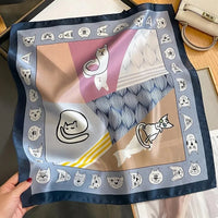 Nature Silk Neck Scarves Lady Foulard Lovely Strawberry Print 100% Real Silk Square Scarf for Women Bag Ribbon Hairband Kerchief - StudioSoie - 