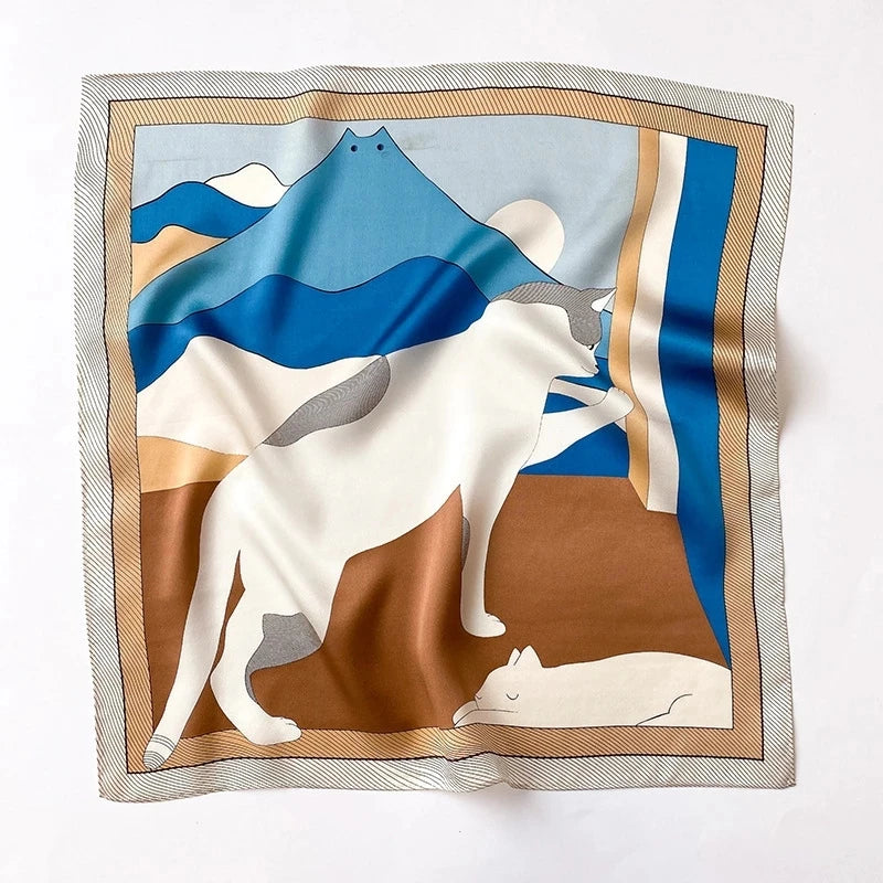 Écharpe - Foulard - Carré en Soie - Bandana