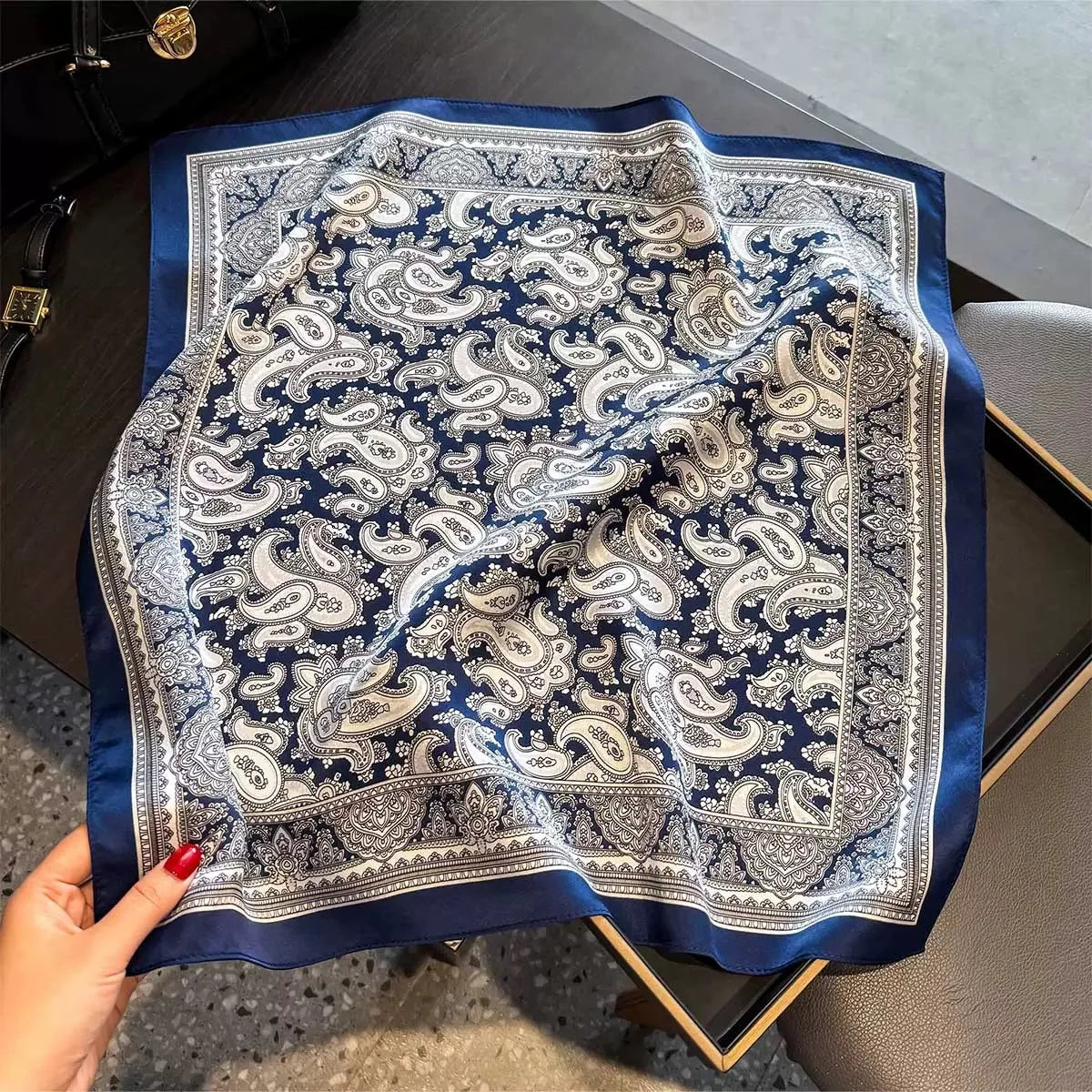 Nature Silk Neck Scarves Lady Foulard Lovely Strawberry Print 100% Real Silk Square Scarf for Women Bag Ribbon Hairband Kerchief - StudioSoie