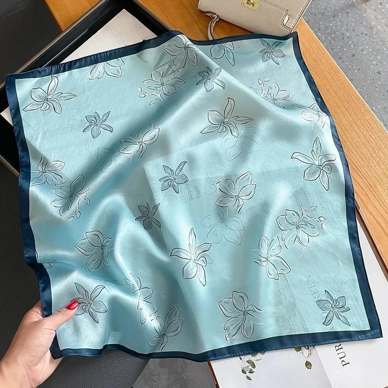 Nature Silk Neck Scarves Lady Foulard Lovely Strawberry Print 100% Real Silk Square Scarf for Women Bag Ribbon Hairband Kerchief - StudioSoie - 