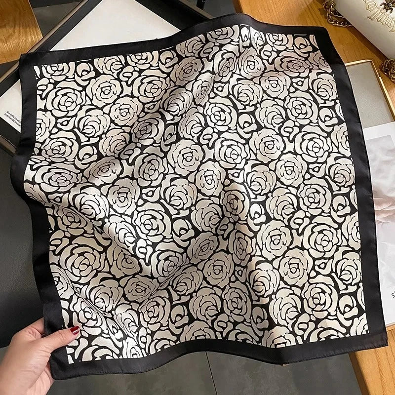 Nature Silk Neck Scarves Lady Foulard Lovely Strawberry Print 100% Real Silk Square Scarf for Women Bag Ribbon Hairband Kerchief - StudioSoie - 