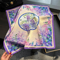 Nature Silk Neck Scarves Lady Foulard Lovely Strawberry Print 100% Real Silk Square Scarf for Women Bag Ribbon Hairband Kerchief - StudioSoie - 