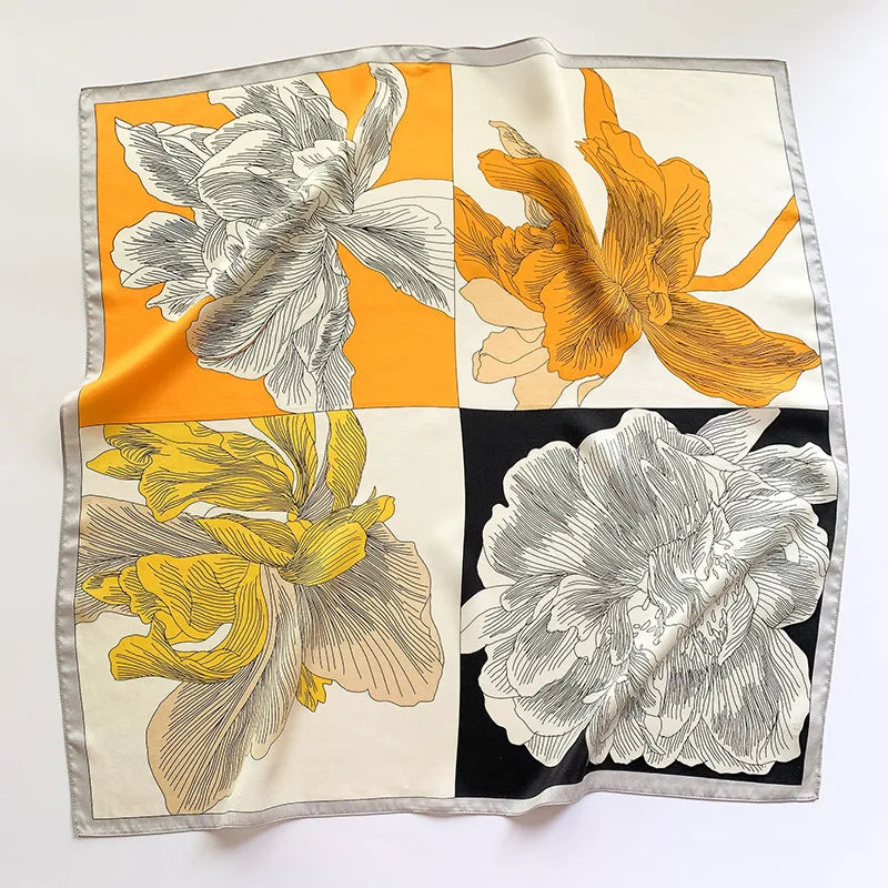 Foulard Carré en Soie Naturelle 65 cm - Accessoire Luxe 100% Soie de Mûrier