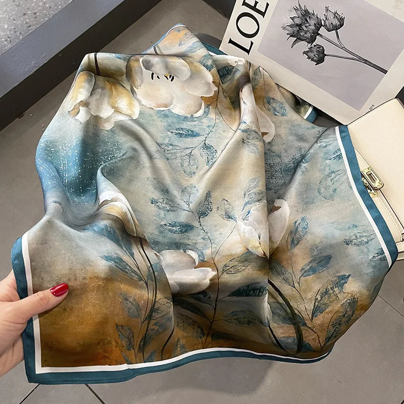 Foulard Carré en Soie Naturelle 65 cm - Accessoire Luxe 100% Soie de Mûrier