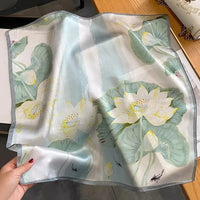 Nature Silk Neck Scarves Lady Foulard Lovely Strawberry Print 100% Real Silk Square Scarf for Women Bag Ribbon Hairband Kerchief - StudioSoie - 