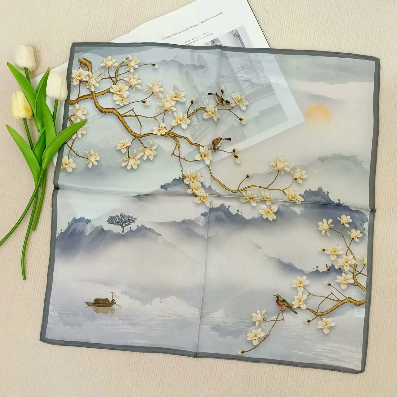 Écharpe - Foulard - Carré en Soie - Bandana