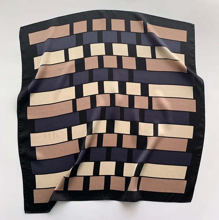 Foulard Carré en Soie Naturelle 65 cm - Accessoire Luxe 100% Soie de Mûrier