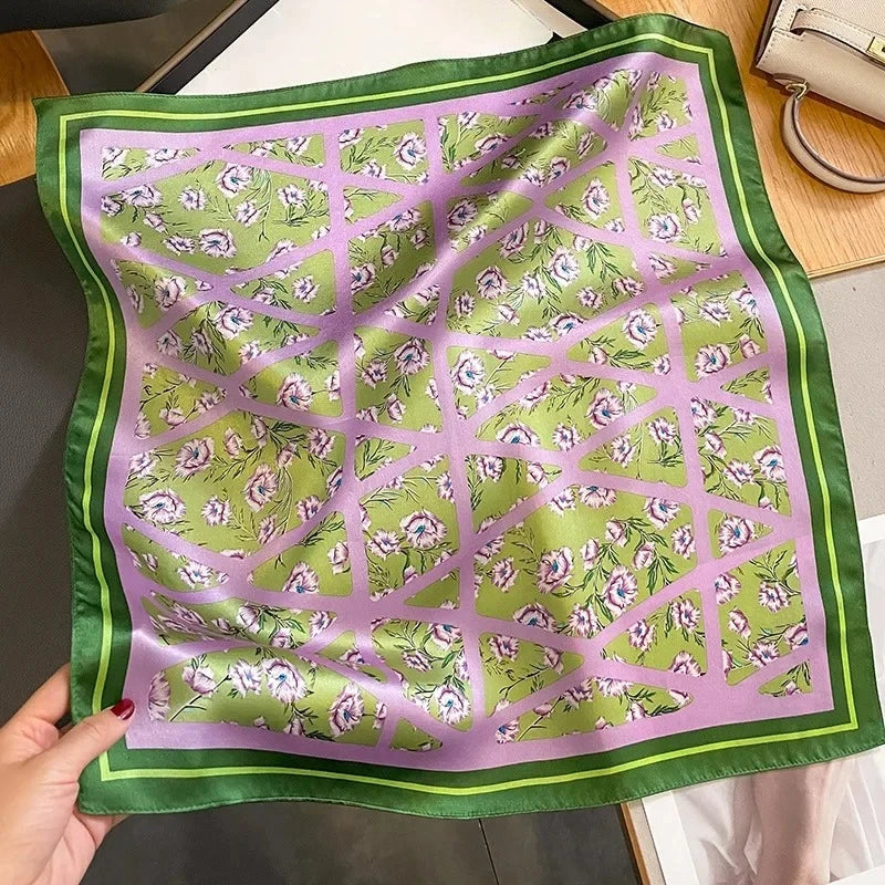 Nature Silk Neck Scarves Lady Foulard Lovely Strawberry Print 100% Real Silk Square Scarf for Women Bag Ribbon Hairband Kerchief - StudioSoie