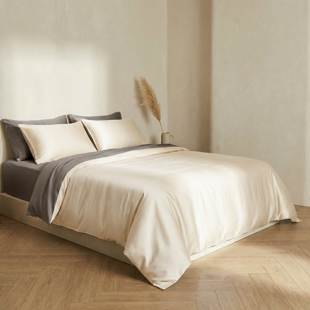 Housse de Couette en Soie - 100% Soie de Mûrier - Fermeture Zippé