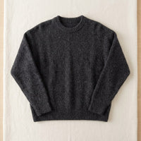 Pull en alpaga 78% maille brossée manches tombantes femme - coloris Gris Anthracite | StudioSoie