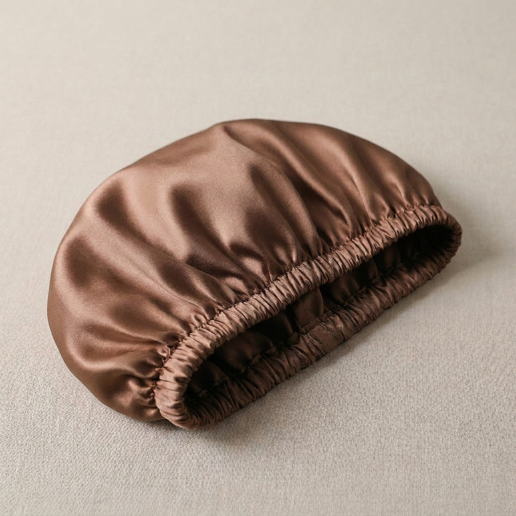 Bonnet de nuit en soie pour enfant Moka - StudioSoie
