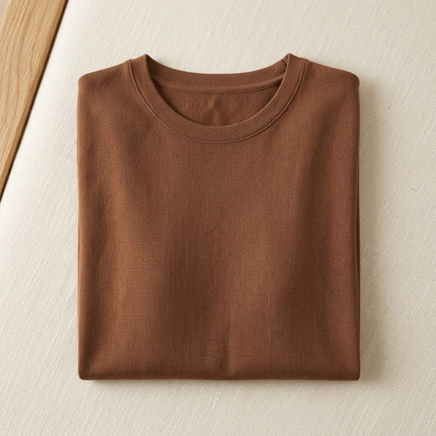 Sous-pull soie & viscose thermique manches longues femme - coloris Moka | StudioSoie