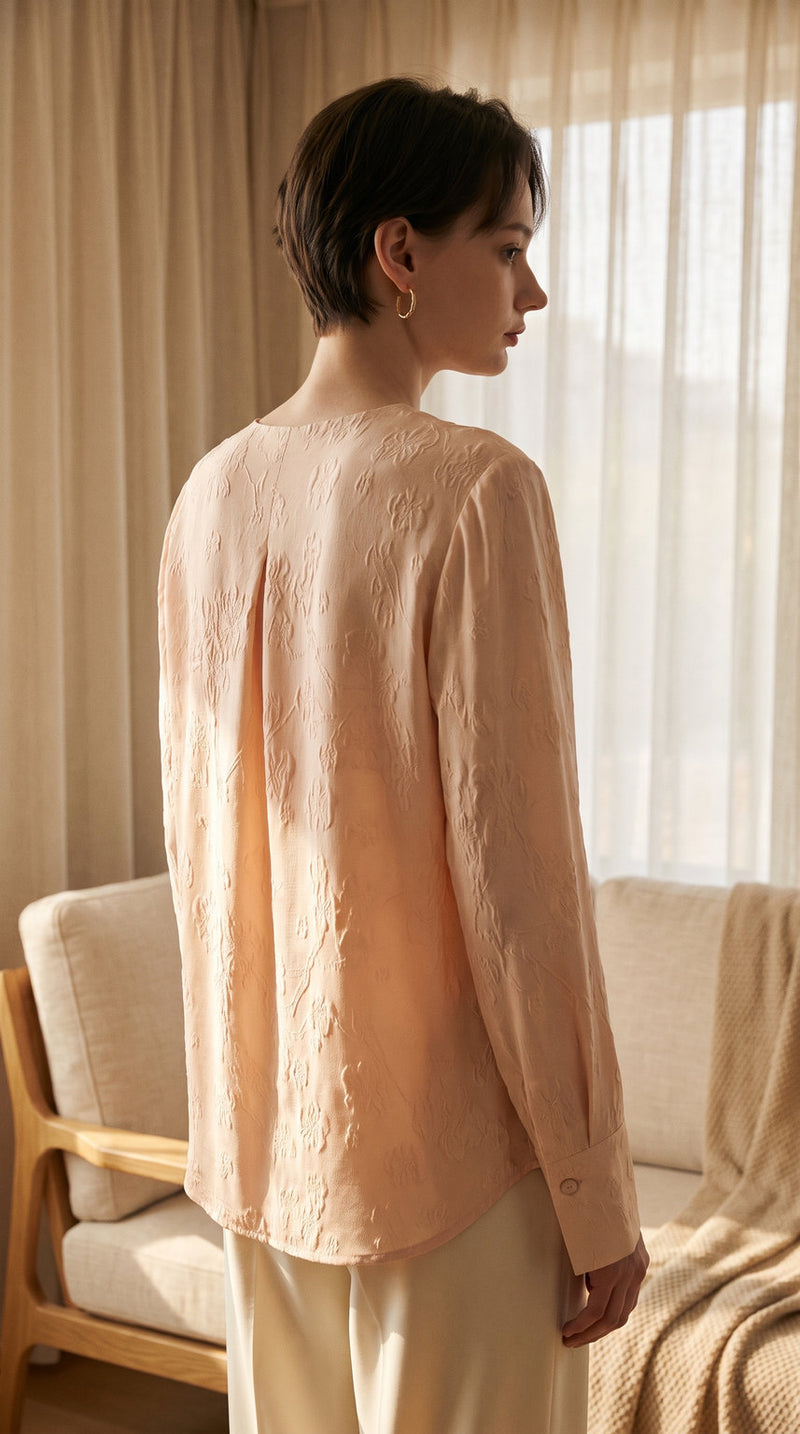Chemise en jacquard de soie de mûrier – visuel 3 – StudioSoie
