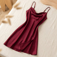 Chemise de Nuit en Soie de Mûrier 100% à Fente Latérale - StudioSoie