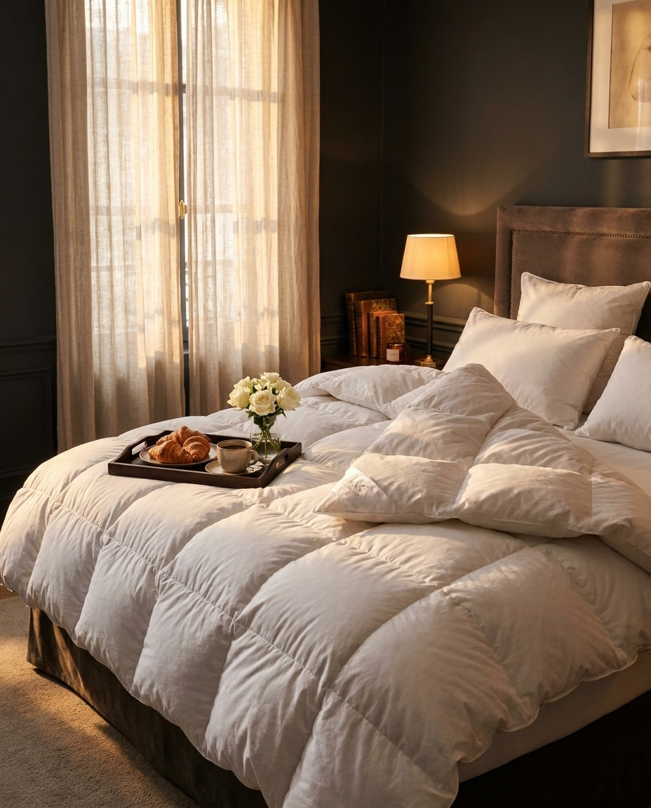 Одеяло из 100% белого гусиного пуха — премиальный комфорт для всех сезонов