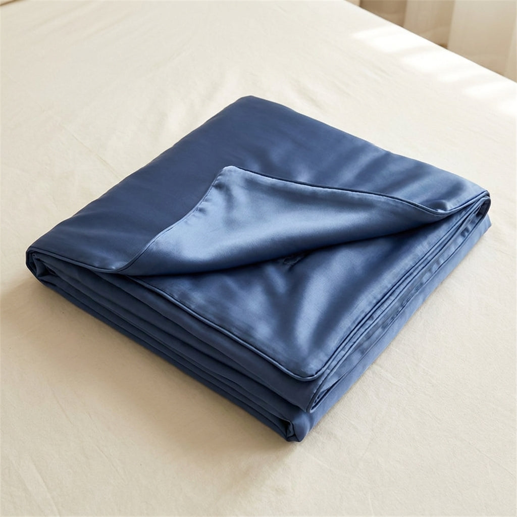 Couverture en soie de mûrier — Bleu Saphir
