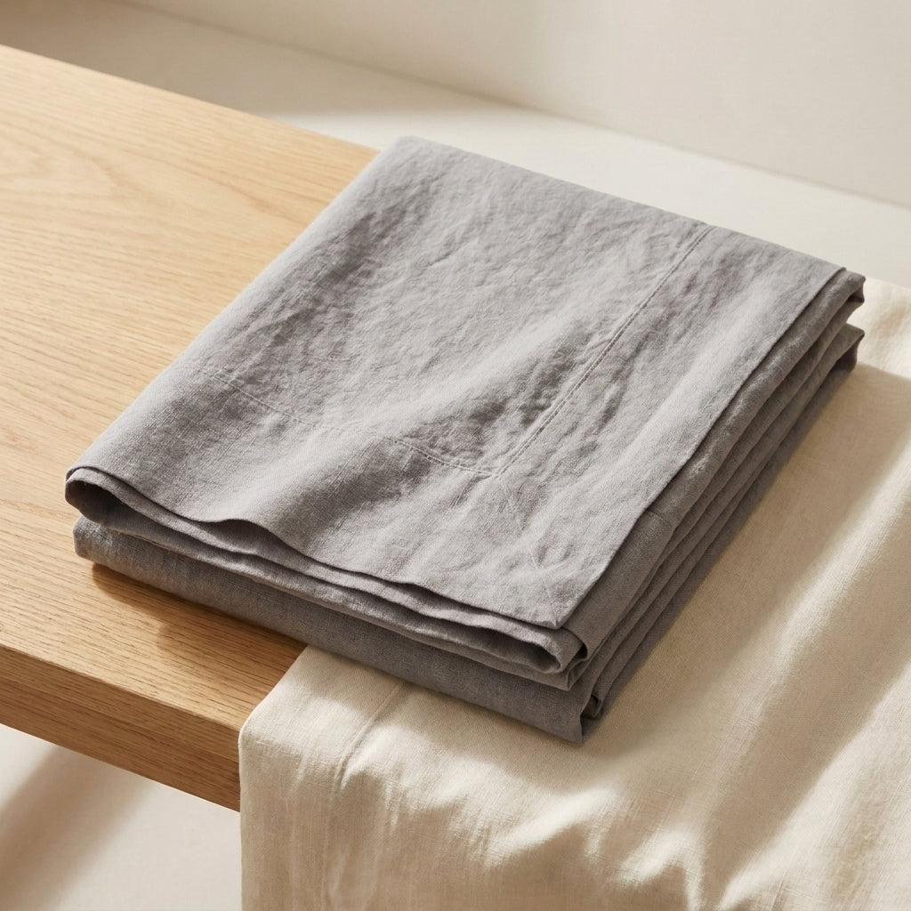 Drap Plat en Lin Français Lavé - Linge de Lit Luxe 100% Lin Naturel - StudioSoie