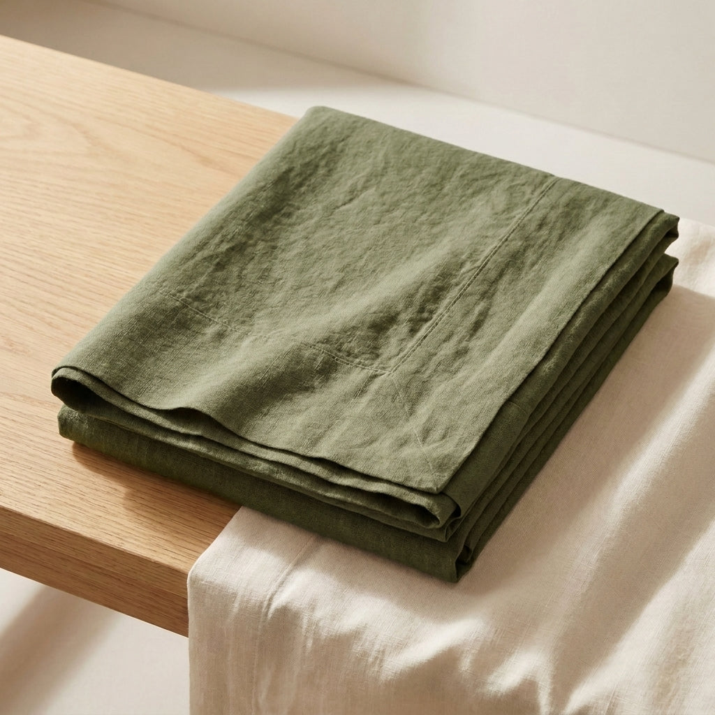 Drap Plat en Lin Français Lavé - Linge de Lit Luxe 100% Lin Naturel - StudioSoie