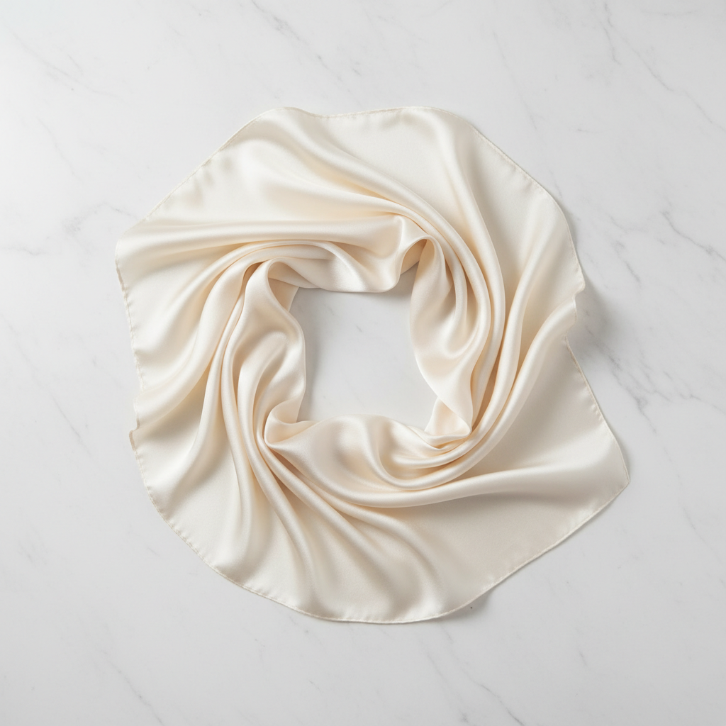 Квадратный платок из шелка тутового шелкопряда 70 см - Естественная элегантность