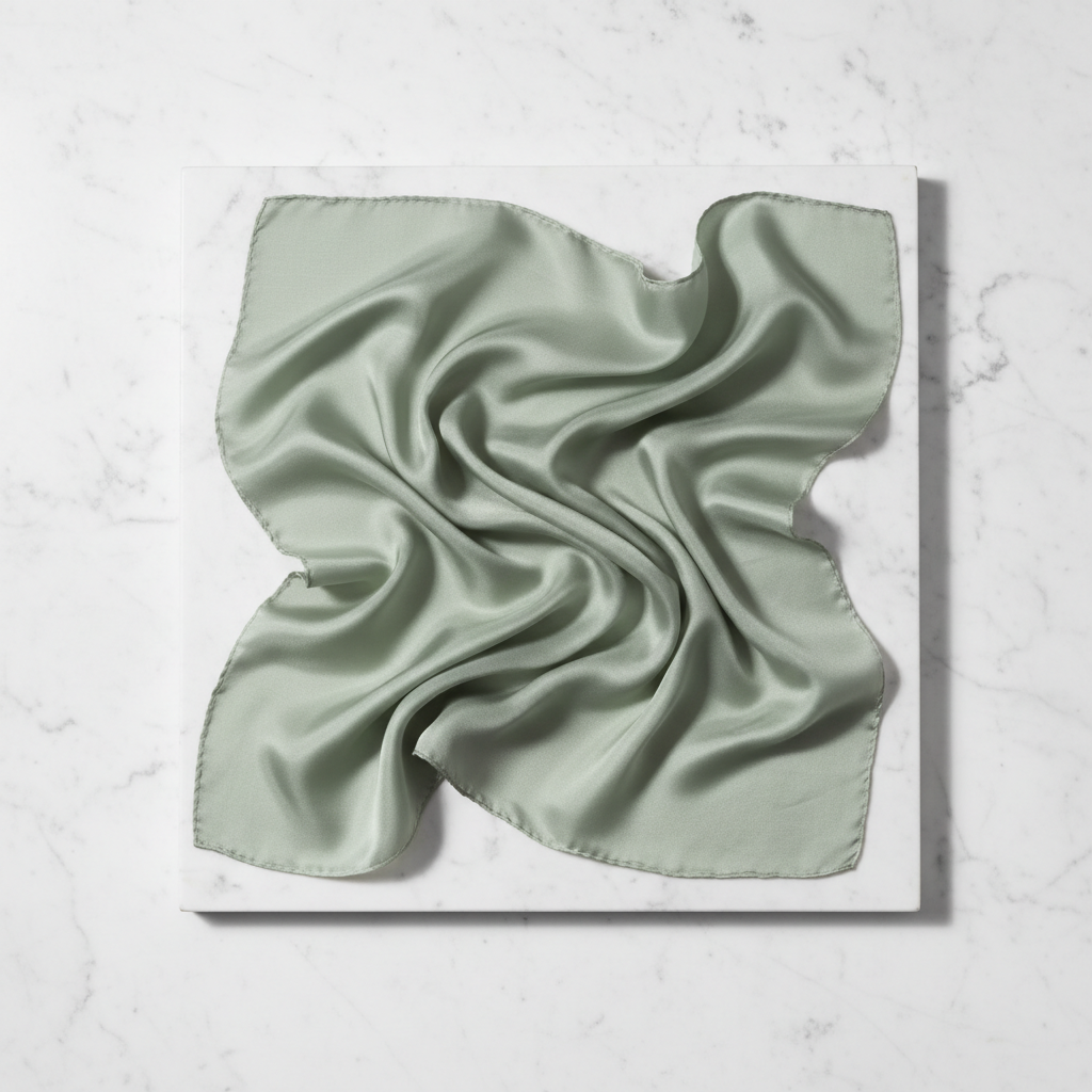 Квадратный платок из шелка тутового шелкопряда 70 см - Естественная элегантность