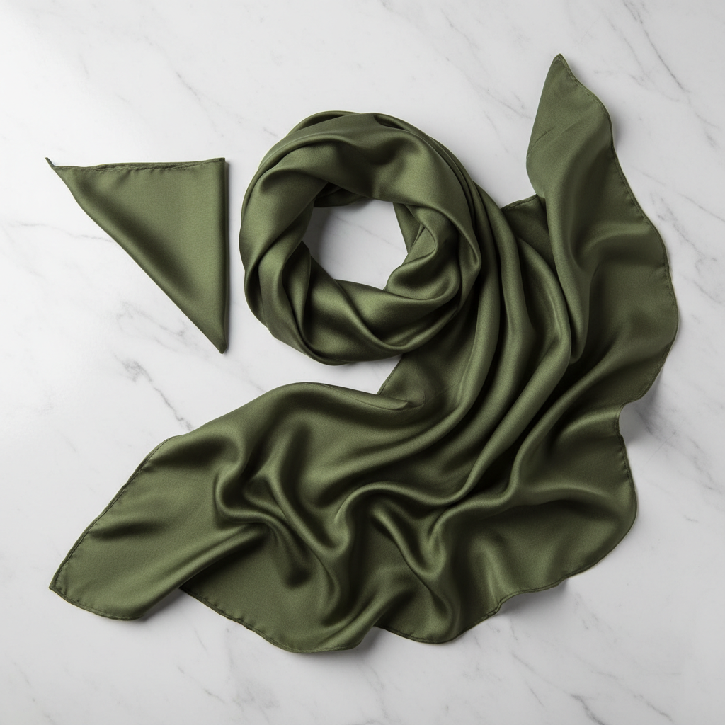 Квадратный платок из шелка тутового шелкопряда 70 см - Естественная элегантность