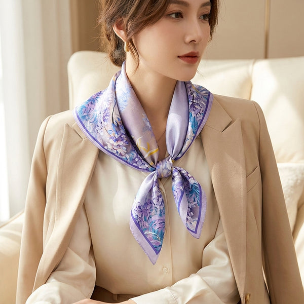 Foulard en Soie de Mûrier 100% – Carré Femme 53×53 cm