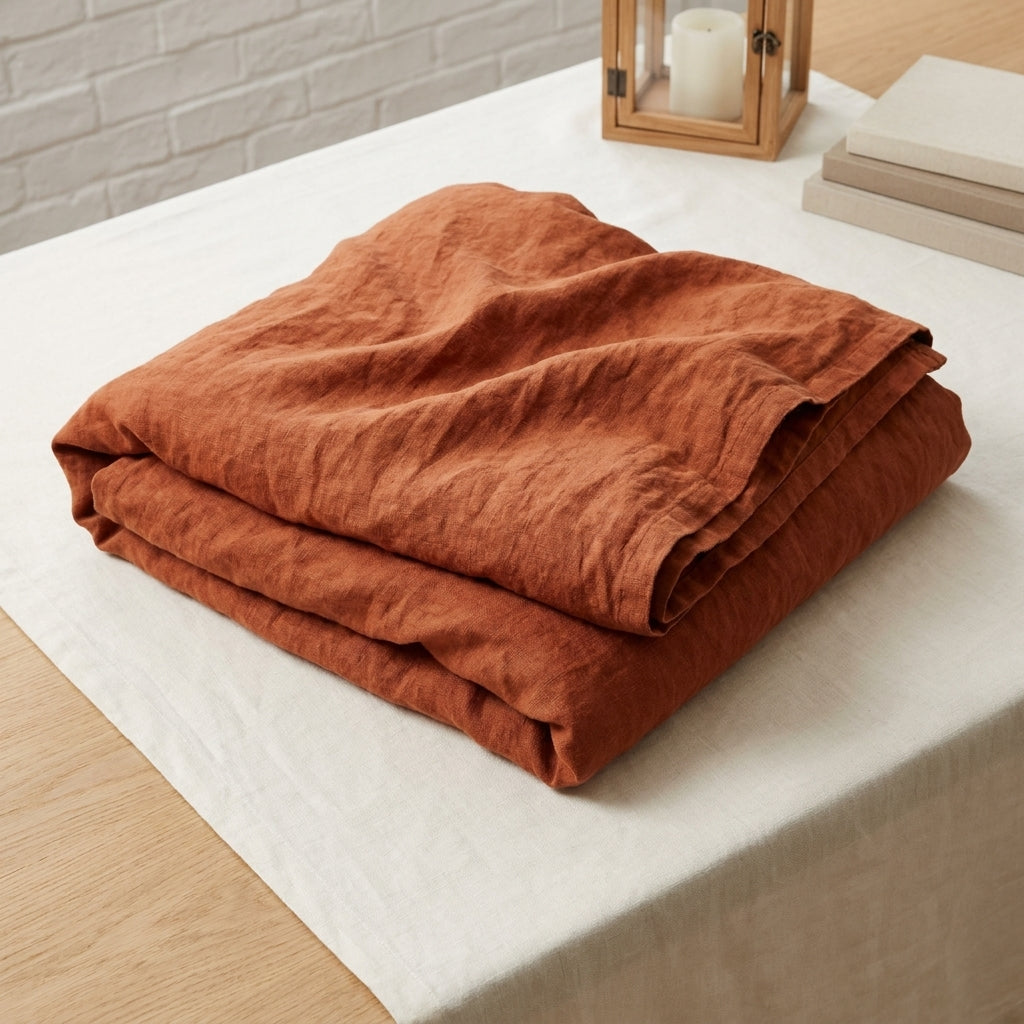 Покрывало для дивана из 100% льна — естественная элегантность