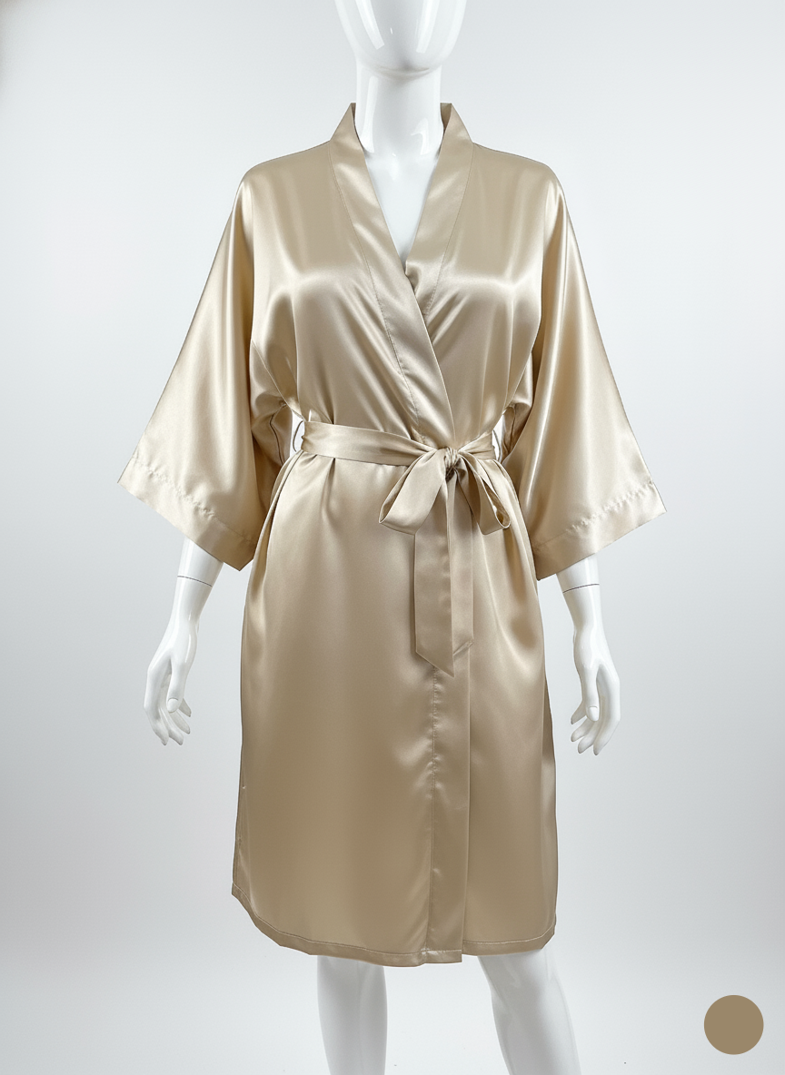 Kimono en Satin - StudioSoie - Beige
