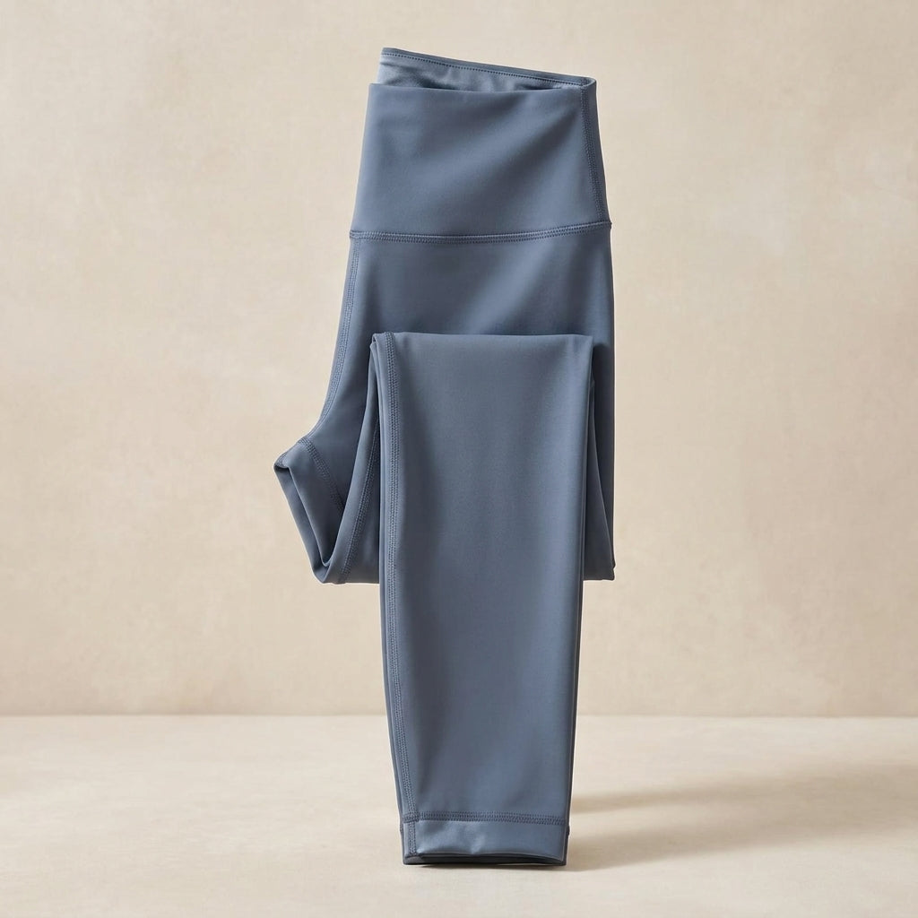 Legging de yoga doublé soie de mûrier gris ardoise - StudioSoie
