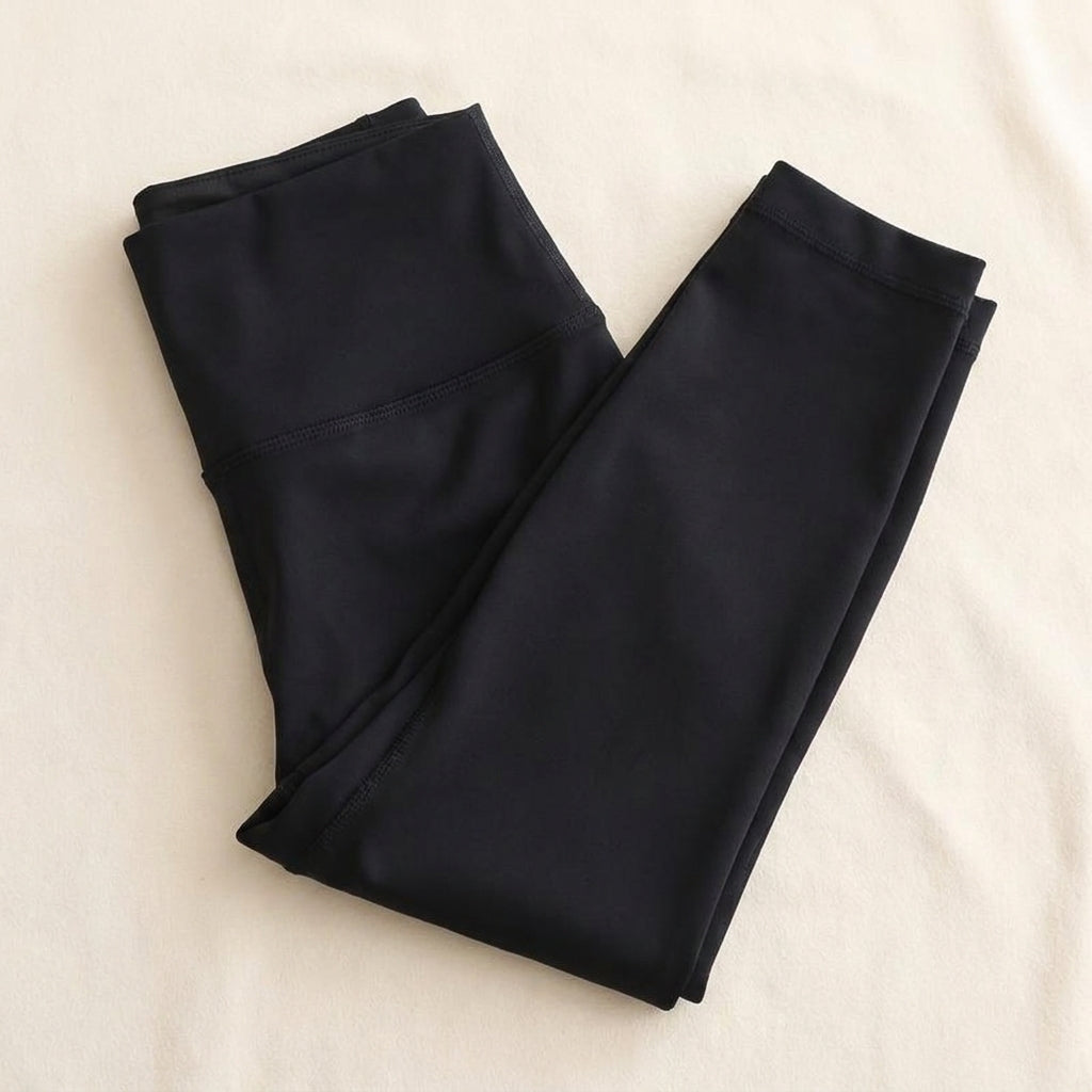 Legging de yoga doublé soie de mûrier noir - StudioSoie