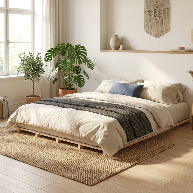Solid Wood Bed – Pine Platform Bed Frame
