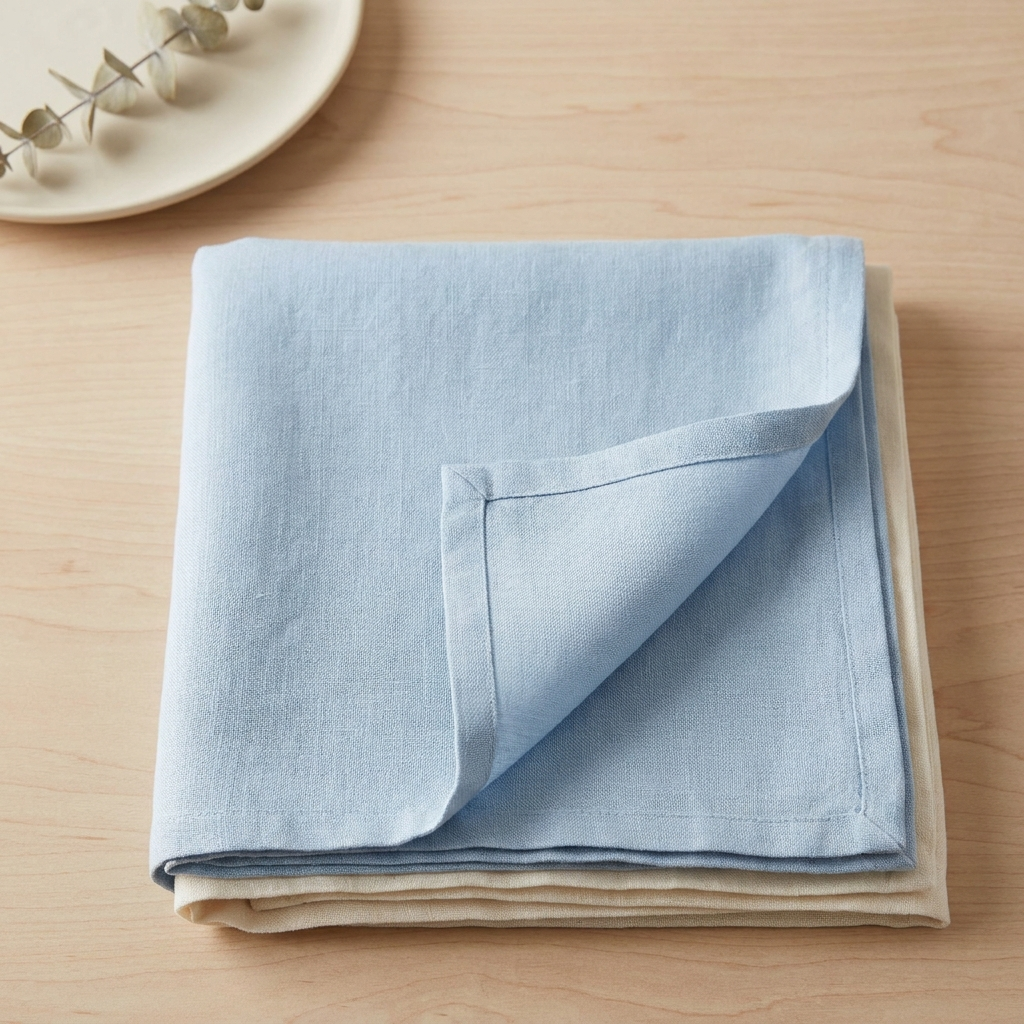 Nappe de Table en Lin 100% - bleu clair - StudioSoie