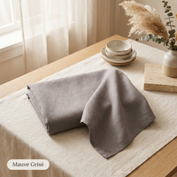 Nappe de Table en Lin 100% - mauve grise - StudioSoie