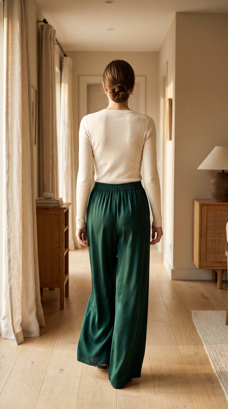 Pantalon large en soie de mûrier – visuel 3 – StudioSoie