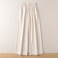 Pantalon large en soie de mûrier – Ivoire