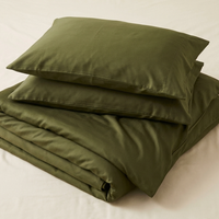 Parure de lit lyocell & bambou vert olive - StudioSoie