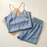 Sommerpyjamas i Silke - Korte Ærmer