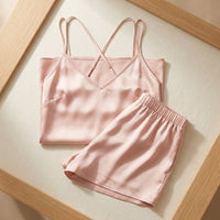 Sommerpyjamas i Silke - Korte Ærmer