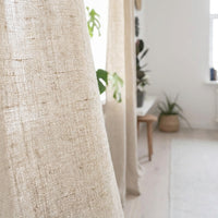 Rideau en Lin Lavé 100% – Tamisant, Tons Naturels - StudioSoie - 