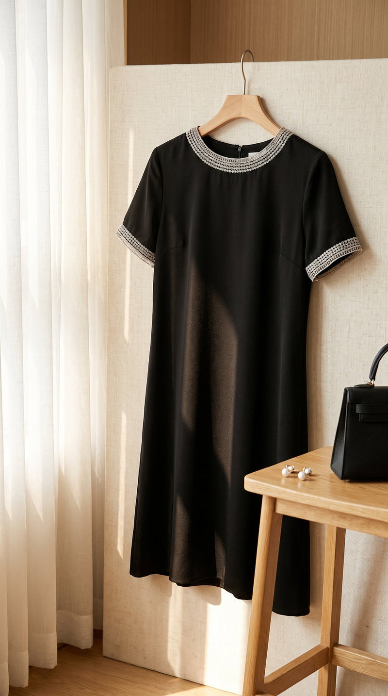 Petite robe noire en soie de Hangzhou – visuel 4 – StudioSoie