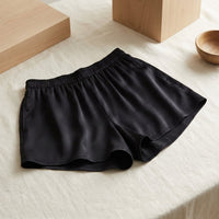 Short en soie de mûrier - Noir