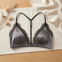 Soutien-Gorge en Soie de Mûrier & Dentelle - Sans Armature Triangle Femme 100% Soie - StudioSoie