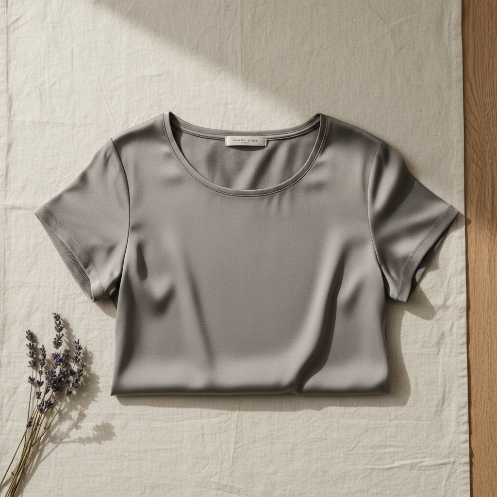 T-Shirt in Seta di Gelso 100% - Girocollo Maniche Corte