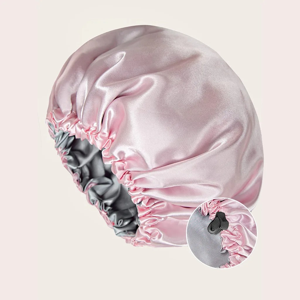 Bonnet en Satin - StudioSoie -  Rose